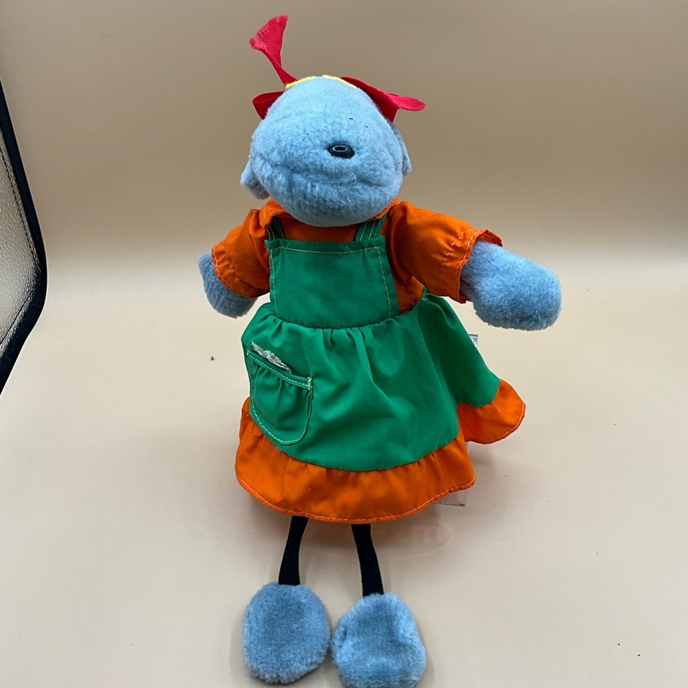 Knickerbocker Periwinkle Grey Mouse Shelf Sitter Plush Stuffed Animal 1978